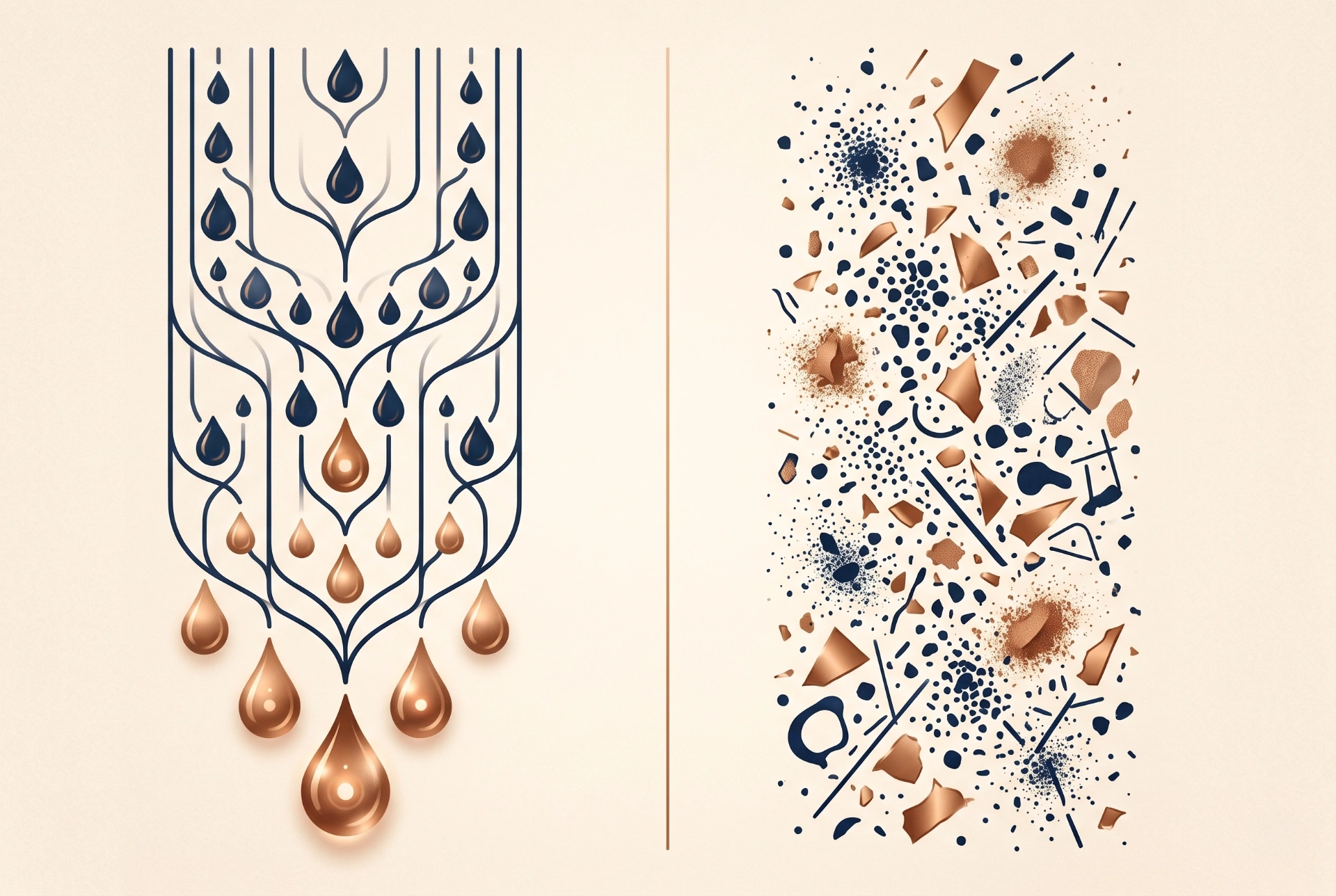 Clean ERYTH trace mineral droplets compared to cluttered hydration supplement pills and powders.